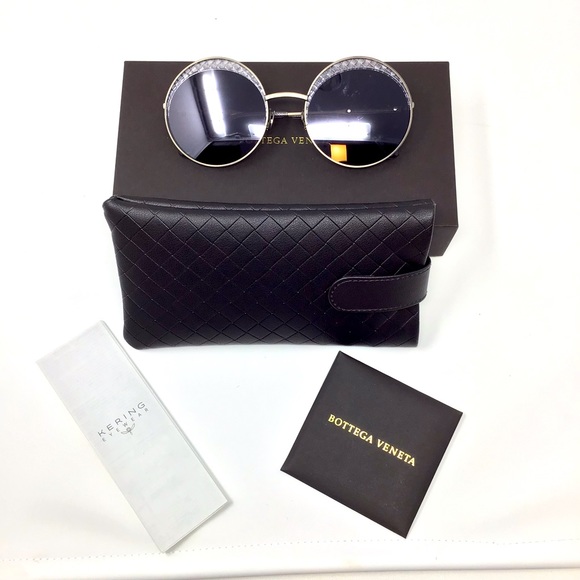Bottega Veneta Accessories - NWT Bottega Veneta Silver Grey Round Sunglasses